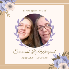In Memory of Savannah Lee Weigand